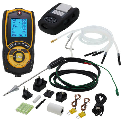 UEI Test C163KIT Residential/Commercial Combustion Analyzer Kit w/ Pressure/Printer