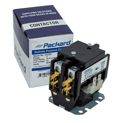 Packard C230A Contactor 2 Pole 30 Amps 24 Coil Voltage