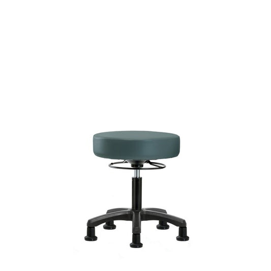 Blue Ridge Ergonomics VDHMS-RG-RG-8546 Vinyl Mini-Stool - Desk Height with Stationary Glides in Colonial Blue Trailblazer™ Vinyl