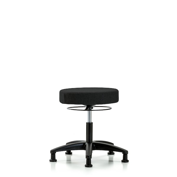 Blue Ridge Ergonomics FDHSO-RG-RG-F42 Rutledge Fabric Stool without Back - Desk Height with Stationary Glides in Black Fabric