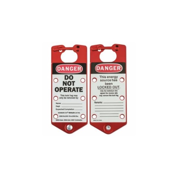 BRADY® 22075-R Red Labelled Lockout Hasp Aluminium