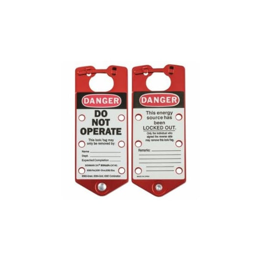 BRADY® 22075-R Red Labelled Lockout Hasp Aluminium