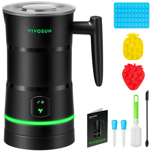 Vivosun Gummy Maker Machine, Hands-Free Candy Maker, Oil Infused Edible Mixer with Dual Rotor, Food-Grade Stainless Steel Pot and Silicone Molds, for Gummies Bear, DIY Candies, Party Treats