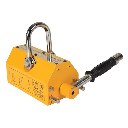 Vestil ML-22 Steel Magnetic Lifter 10-3/8 In. x 6-5/8 In. x 6-5/8 In. 2200 Lb. Capacity Yellow