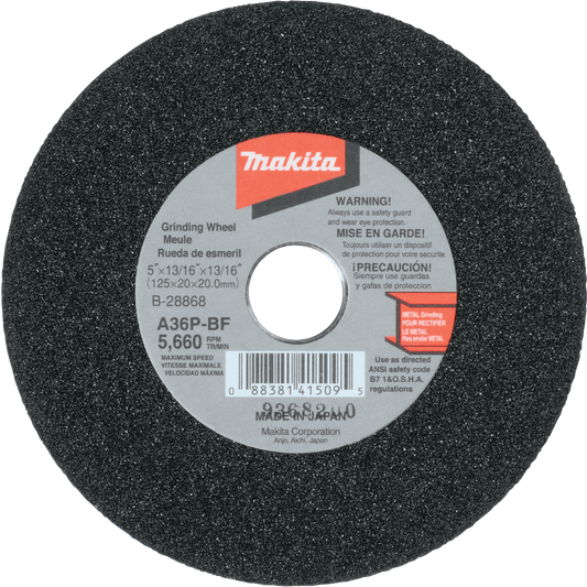 Makita B-28868 5" x 13/16" x 13/16" Grinding Wheel, 36 Grit