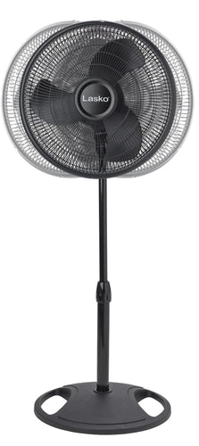 Lasko 2521 16" Oscillating 3-Speed Pedestal Fan, Black