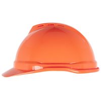 MSA 10034026 V-Gard Vented Hi-Viz Orange Hard Cap 4 Pt Susp.