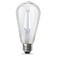 Feit Electric ST1960/CL/950CA/2 8.8W (60W Replacement) ST19 E26 Dimmable Straight Filament Clear Glass Vintage Edison LED Light Bulb, Daylight (2-Pack)