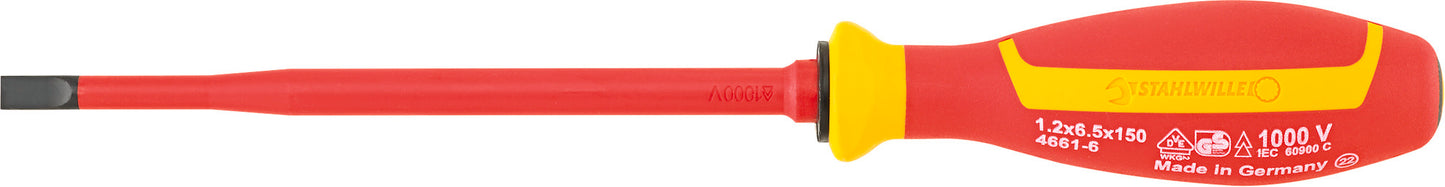 Stahlwille 46613065 4661 VDE 6 SCHLITZSCHRAUBENDREHER 6,5 Vde Slotted Screwdriver Drall+