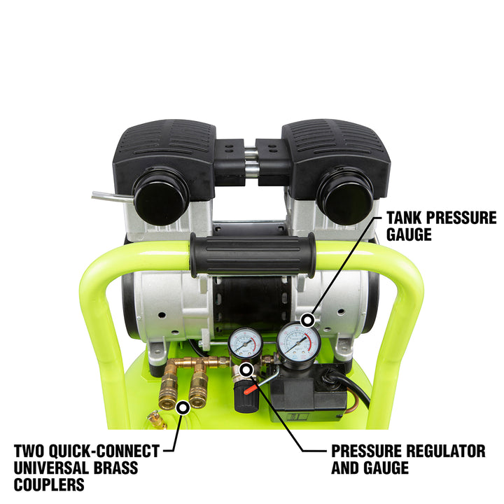 FlexZilla CB20100F Air Compressor with Quiet Technology™, Portable,  2 HP, 10 Gallon, Industrial Grade Pump
