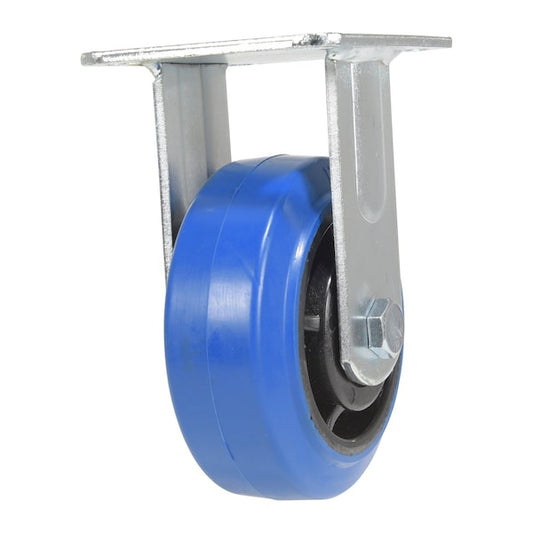 Vestil CST-BB-5X2ER-R Elastic Rubber Rigid Caster 5 In. Diameter x 2 In. Width 550 Lb. Capacity Blue/Black
