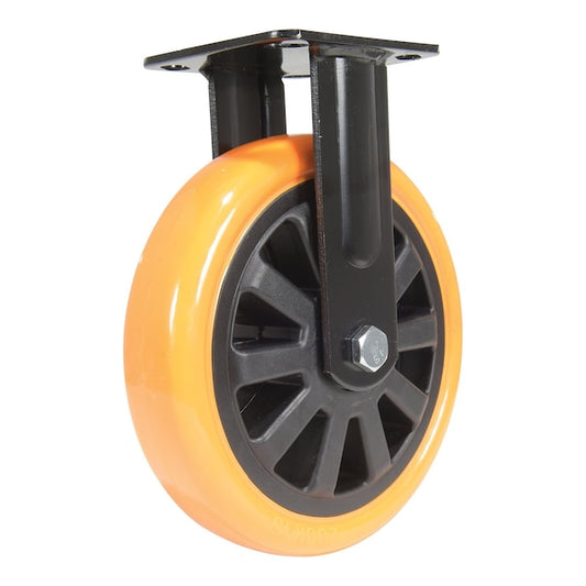 Vestil CST-BN-8X2PUP-R Polyurethane Rigid Caster 8 In. Diameter x 2 In. Width 902 Lb. Capacity Orange/Black