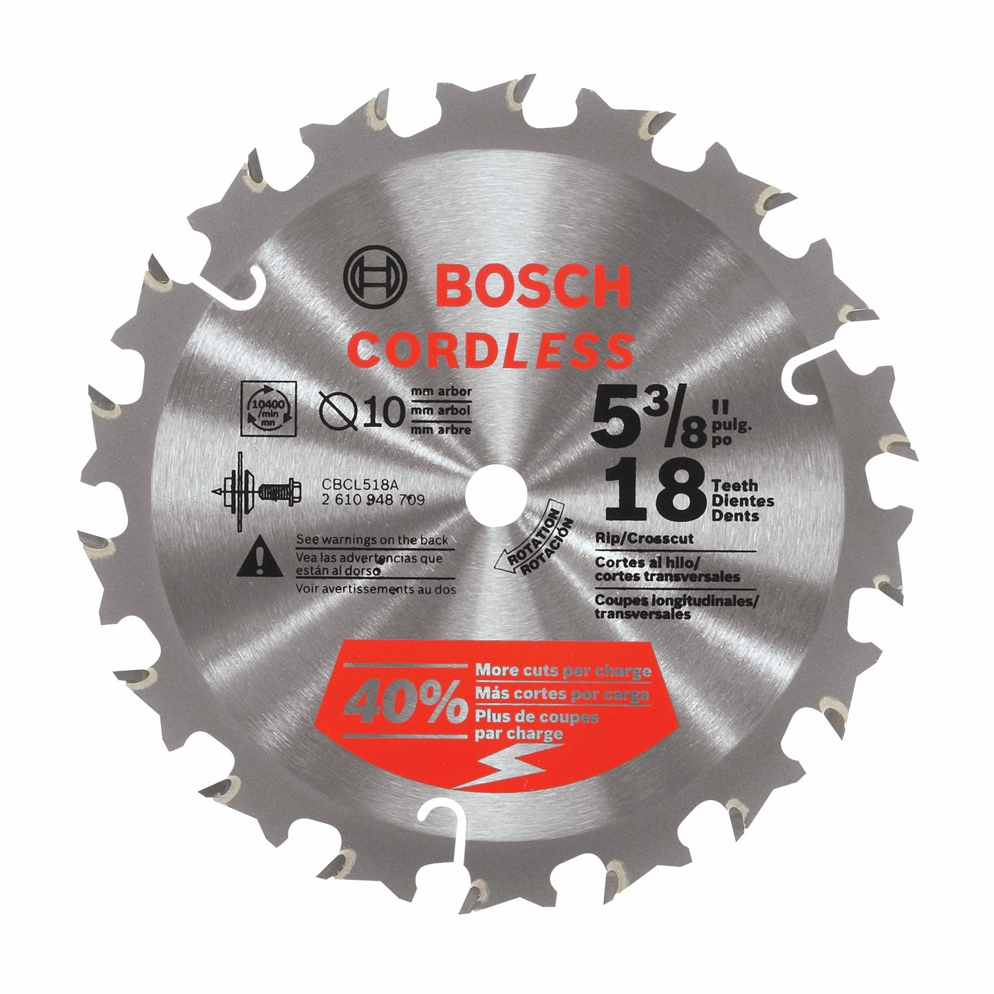 Bosch CBCL518A 5-3/8", 18T, C.T. Cordless Circular Saw Blade