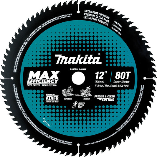 Makita B-66999 12" 80T Carbide‘Tipped Max Efficiency Miter Saw Blade