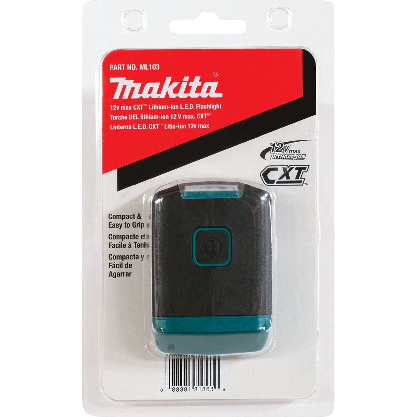 Makita ML103 12V max CXT® Lithium‘Ion Cordless L.E.D. Flashlight, Flashlight Only