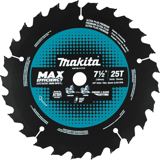 Makita E-11112 7‘1/2" 25T Carbide‘Tipped Max Efficiency Miter Saw Blade