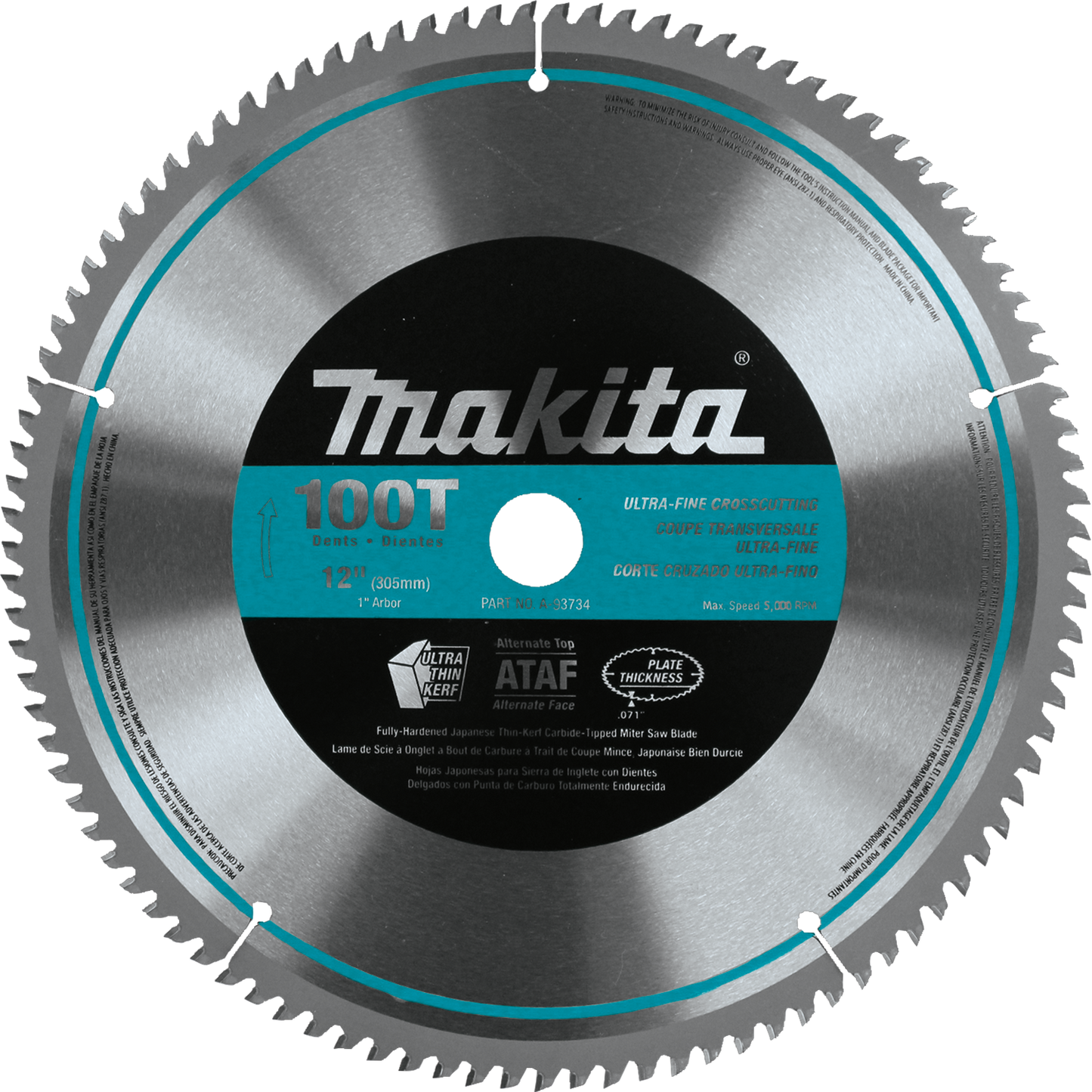 Makita A-93734 12" 100T Micro‘Polished Miter Saw Blade