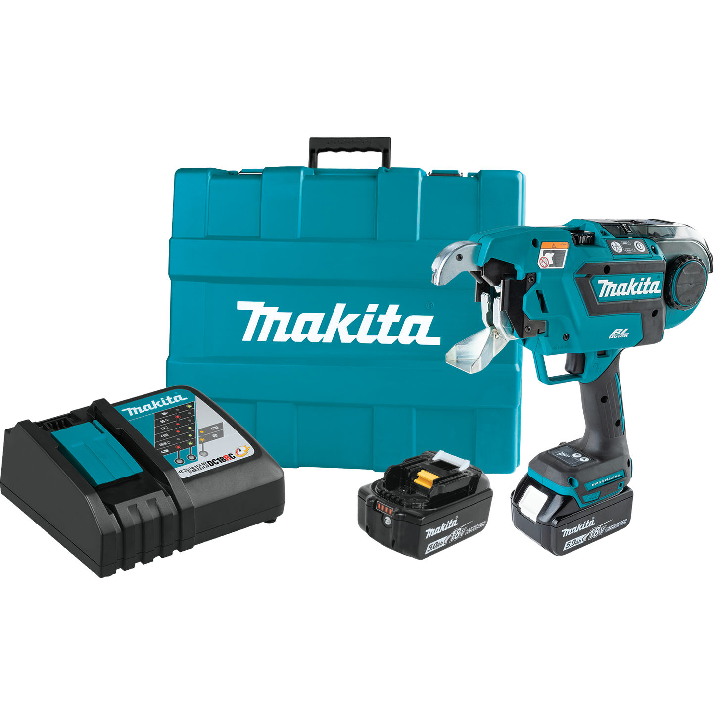 Makita XRT02TK 18V LXT® Lithium‘Ion Brushless Cordless Deep Capacity Rebar Tying Tool Kit (5.0Ah)