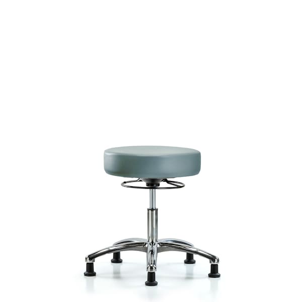 Blue Ridge Ergonomics VDHSO-CR-RG-8822 Rutledge Vinyl Stool without Back Chrome - Desk Height with Stationary Glides in Storm Supernova™ Vinyl