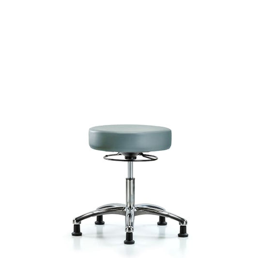 Blue Ridge Ergonomics VDHSO-CR-RG-8822 Rutledge Vinyl Stool without Back Chrome - Desk Height with Stationary Glides in Storm Supernova™ Vinyl