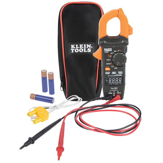 Klein Tools CL390 AC/DC Digital Clamp Meter, Auto-Ranging 400 Amp