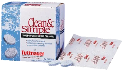 Tuttnauer CS0144 (Case) Clean & Simple Ultrasonic/Enzymatic Tablets (12 Boxes of 144 Tablets)