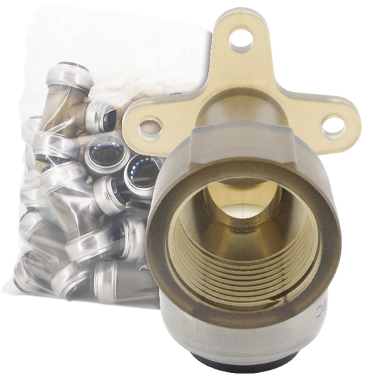 Legend Valves 457-063B 1/2" ClearLOC Removable Push-Fit Drop Ear Elbow Bulk Pack