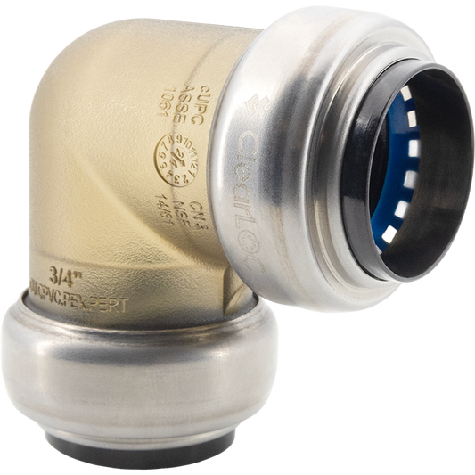 Legend Valves 457-054 3/4" ClearLOC Removable Push-Fit Elbow