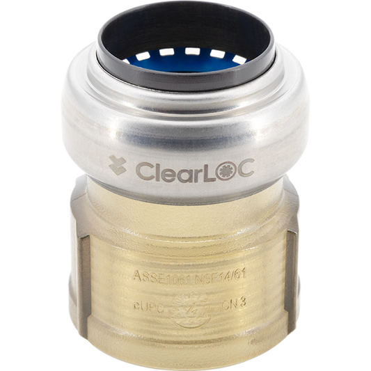 Legend Valves 457-707 1" ClearLOC Removable Push-Fit FNPT Adapter