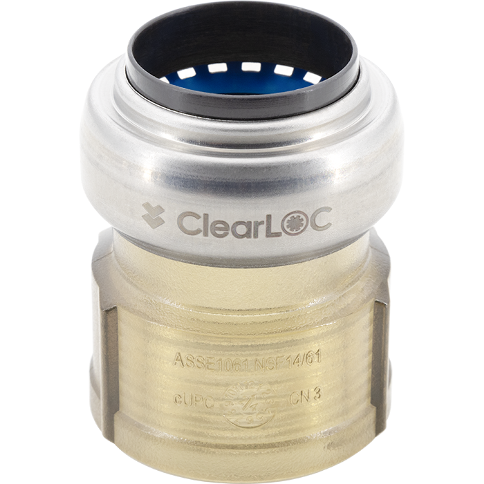 Legend Valves 457-705 3/4" ClearLOC Removable Push-Fit FNPT Adapter
