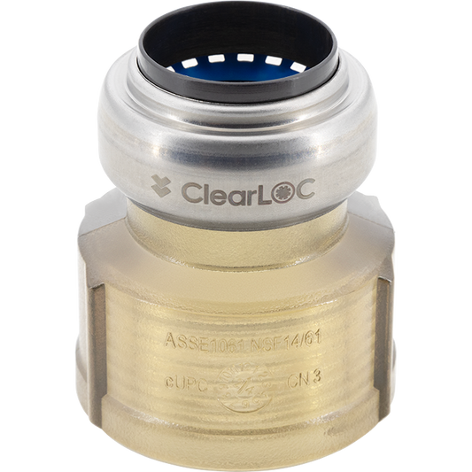 Legend Valves 457-704 1/2" x 3/4" ClearLOC Removable Push-Fit FNPT Reducing Adapter