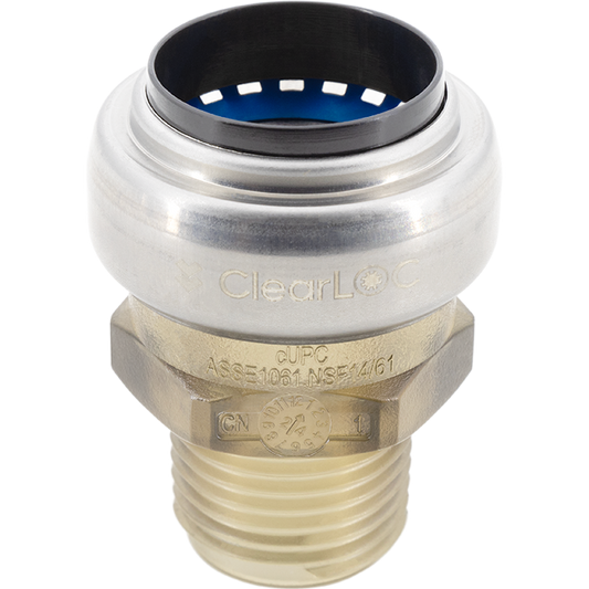 Legend Valves 457-754 1/2" x 3/4" ClearLOC Removable Push-Fit MNPT Reducing Adapter