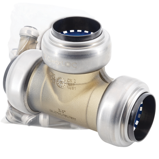 Legend Valves 457-188B 1" ClearLOC Removable Push-Fit Tee Bulk Pack