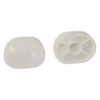 Jones Stephens C02100L White Oval Closet Bolt Caps, Pair