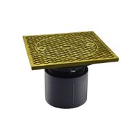 Jones Stephens D59912 3" Heavy Duty PVC Cleanout Spud with 7" Polished Brass Square Cover