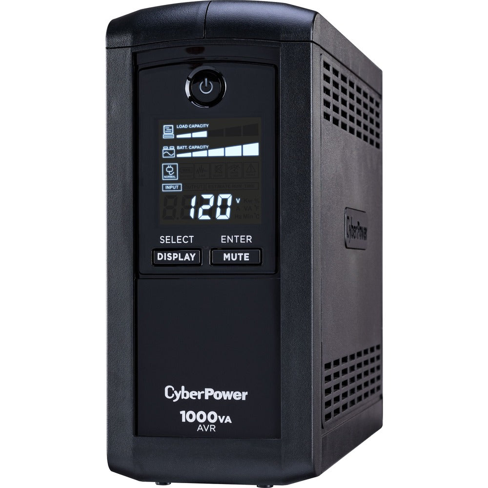 CyberPower Intelligent LCD CP1000AVRLCD 1000VA Tower UPS - 1000VA/600W - 1 Minute Full Load - 4 x NEMA 5-15R - Surge-protected, 5 x NEMA 5-15R - Battery/Surge-protected