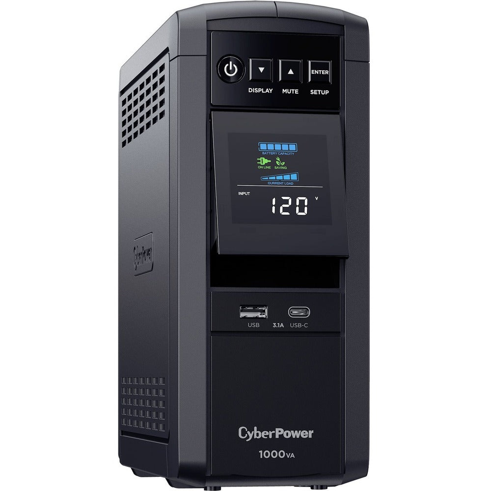 CyberPower CP1000PFCLCD UPS 1000VA 600W PFC compatible Pure sine wave - 1000VA/600W - Mini-tower - 3 Minute Full Load - 10 x NEMA 5-15R