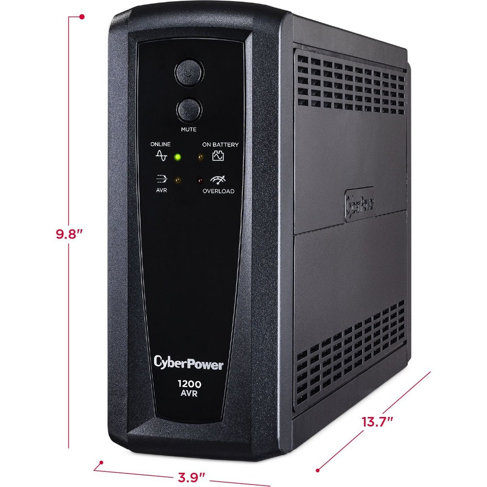 CyberPower AVR CP1200AVR 1200VA UPS - 1200VA/720W - 12 Minute Half Load - 4 x NEMA 5-15R - Battery/Surge-protected, 4 x NEMA 5-15R - Surge-protected