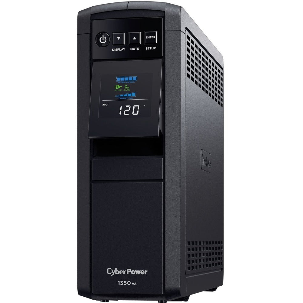 CyberPower CP1350PFCLCD UPS 1350VA 810W PFC compatible Pure sine wave - 1350VA/810W - Tower - 3 Minute Full Load - 10 x NEMA 5-15R