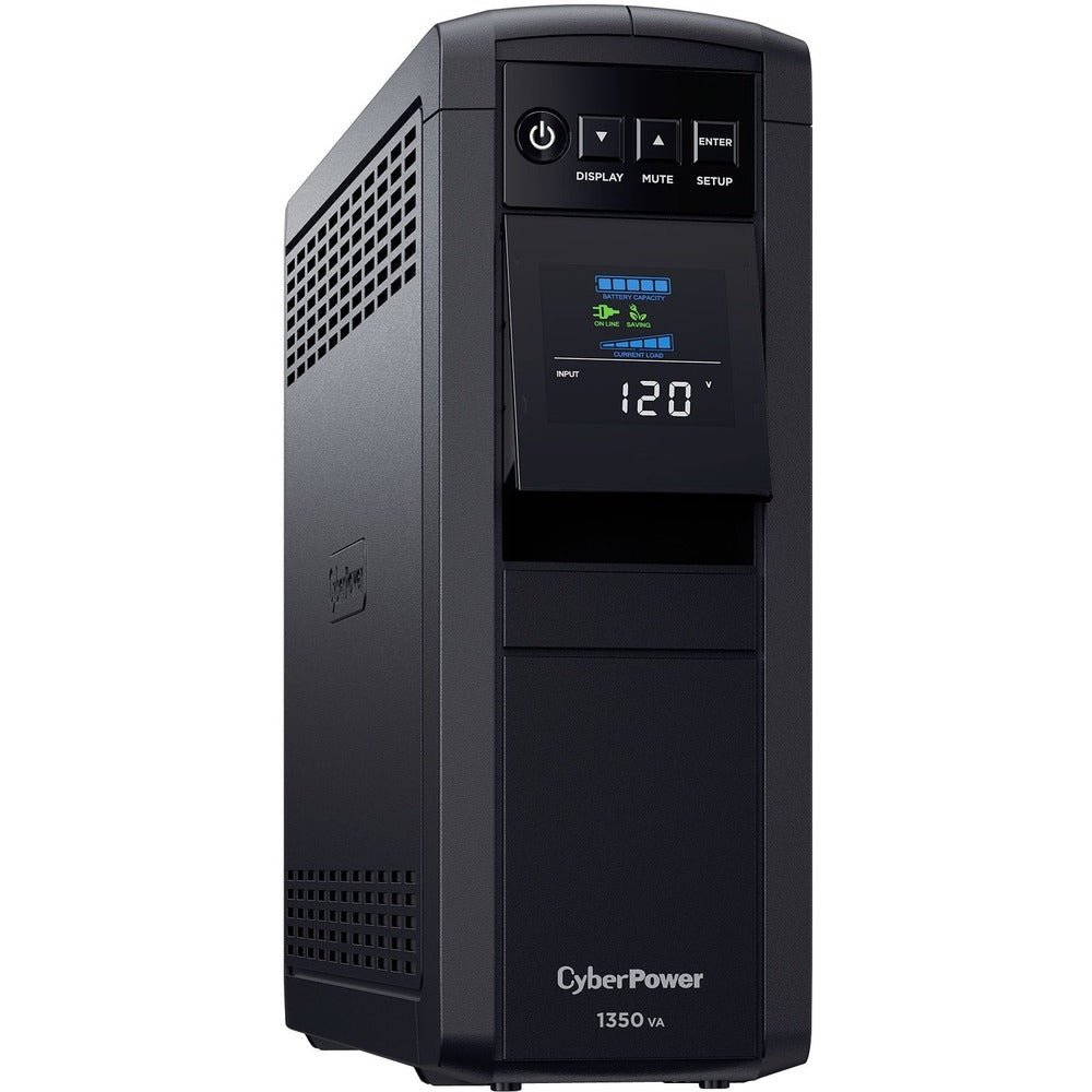 CyberPower CP1350PFCLCD UPS 1350VA 810W PFC compatible Pure sine wave - 1350VA/810W - Tower - 3 Minute Full Load - 10 x NEMA 5-15R