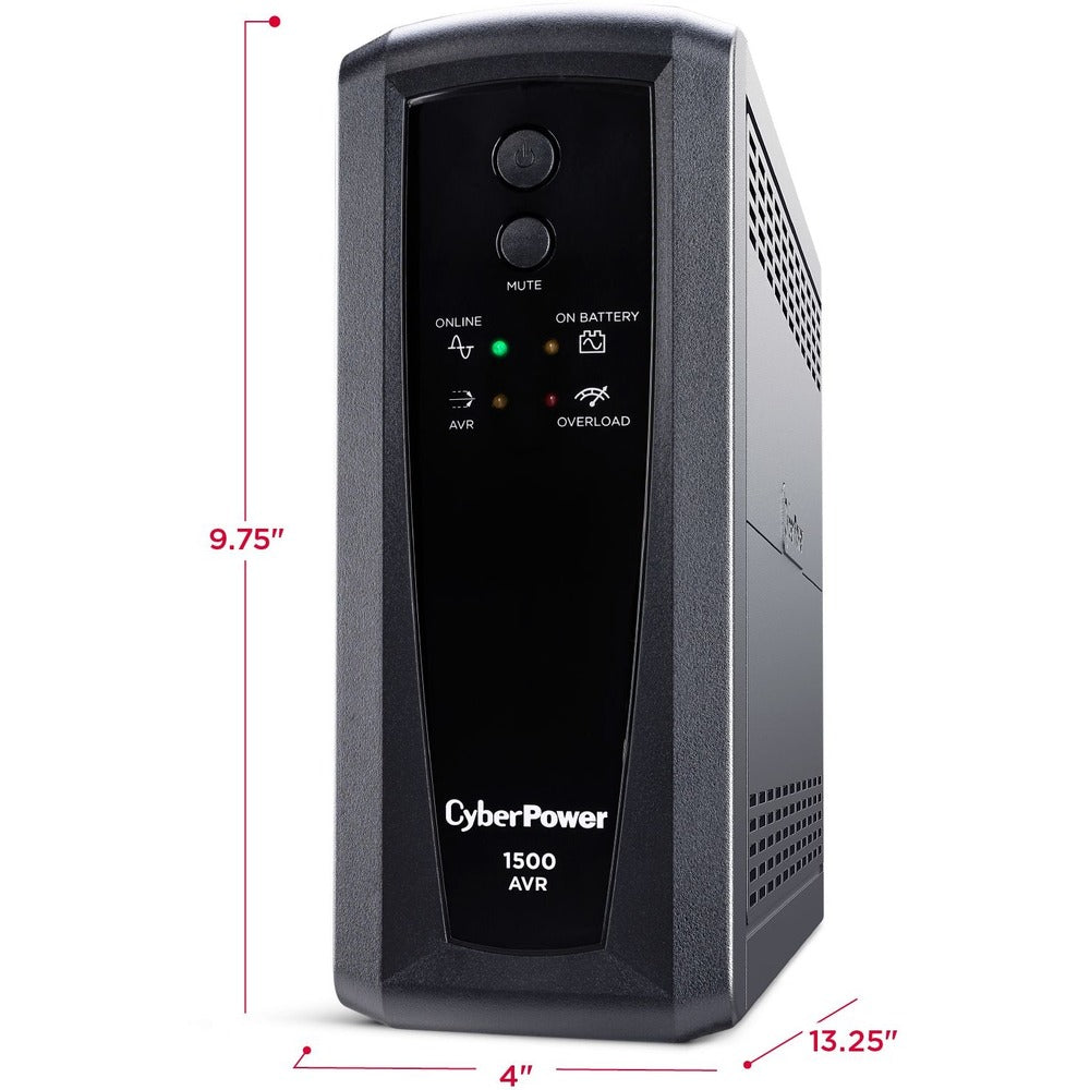 CyberPower AVR CP1500AVRT 1500VA UPS - 1500VA/900W - 11 Minute Half Load - 4 x NEMA 5-15R - Battery/Surge-protected, 4 x NEMA 5-15R - Surge-protected