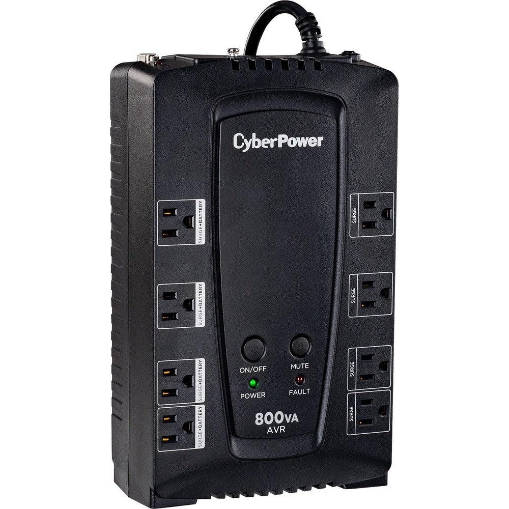 CyberPower AVR CP800AVR 800VA UPS - 800VA/450W - 3 Minute Full Load - 4 x NEMA 5-15R - Battery/Surge-protected, 4 x NEMA 5-15R - Surge-protected