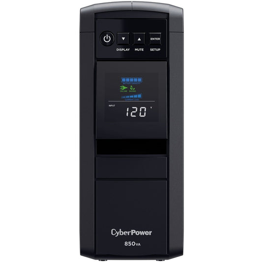 CyberPower CP850PFCLCD UPS 850VA 510W PFC compatible Pure sine wave - 850VA/510W - Mini-tower - 2 Minute Full Load - 10 x NEMA 5-15R