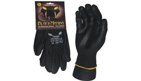 Black Mamba CL-120 Mamba Cotton Leather Work/Driver Gloves, Large