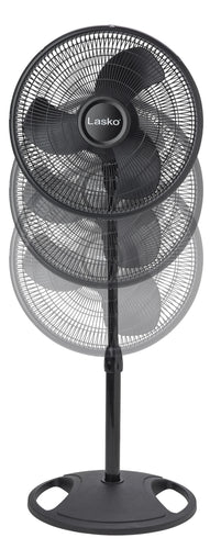 Lasko 2521 16" Oscillating 3-Speed Pedestal Fan, Black