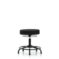 Blue Ridge Ergonomics FMBSO-RG-BF-RC-F42 Rutledge Fabric Stool without Back - Medium Bench Height with Black Foot Ring & Casters in Black Fabric