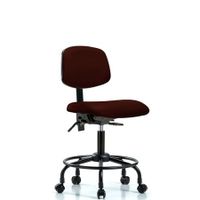 Blue Ridge Ergonomics FDHCH-RT-T0-A0-RC-F45 Rutledge Fabric Chair - Desk Height with Round Tube Base & Casters in Navy Fabric