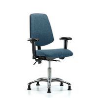 Blue Ridge Ergonomics FDHCH-RG-T0-A0-RC-F43 Rutledge Fabric Chair - Desk Height with Casters in Blue Fabric