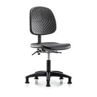 Blue Ridge Ergonomics PDHCH-MB-RG-T0-A1-RG-BLU Polyurethane Chair - Desk Height with Medium Back, Adjustable Arms, & Stationary Glides in Blue Polyurethane