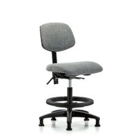 Blue Ridge Ergonomics FDHCH-MB-RG-T1-A0-RC-F44 Rutledge Fabric Chair - Desk Height with Medium Back, Seat Tilt, & Casters in Gray Fabric